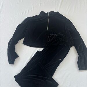 Fabletics Petite Velvet Cropped Sweat Set